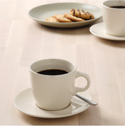 IKEA FÄRGKLAR Cup with saucer, glossy beige, 25 cl -  Pack of 4